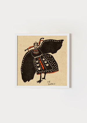Folk bird lady