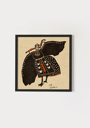 Folk bird lady